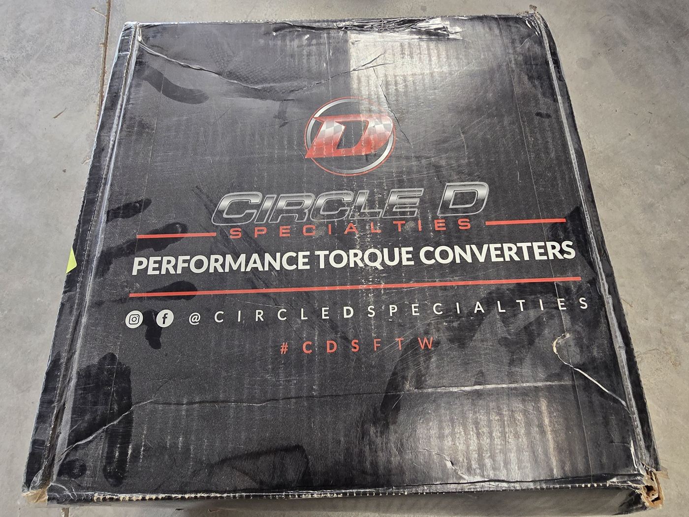Boxed performance torque converter on the workshop floor