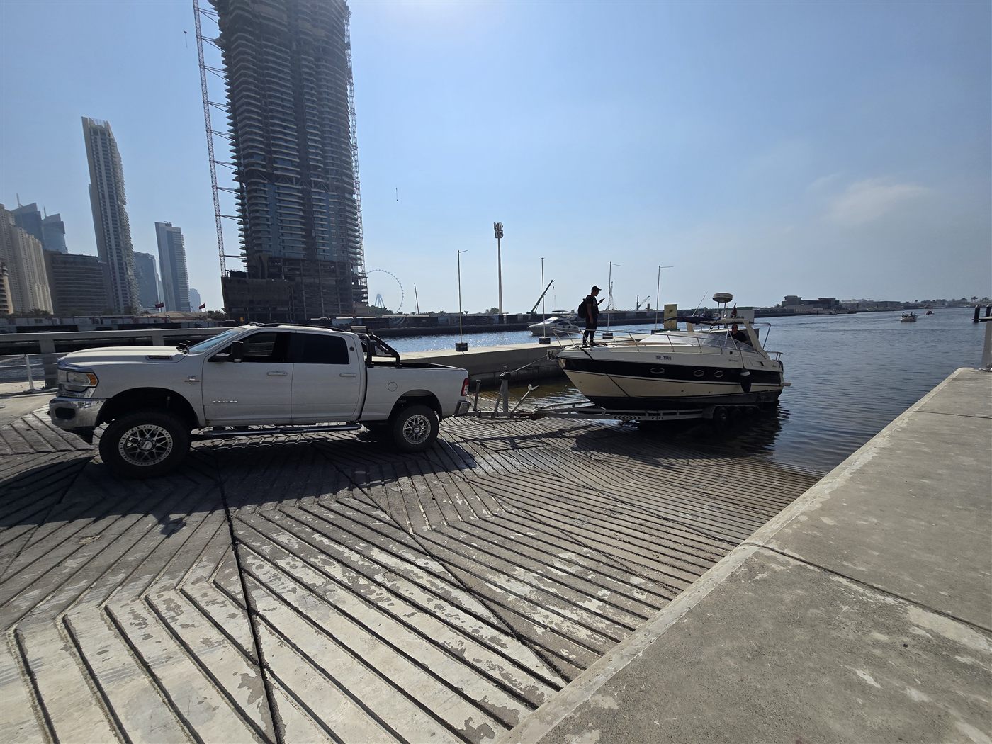 Western Auto and Marine boat trailer and transport service, launching at the marina